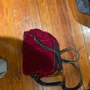 mini velvet backpack
